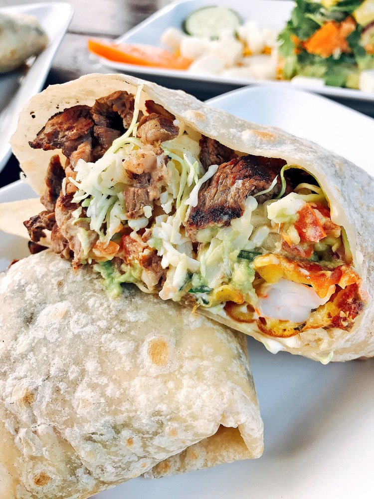 Surf and turf burrito
