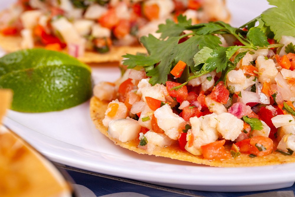 Ceviche tostadas at Karina's